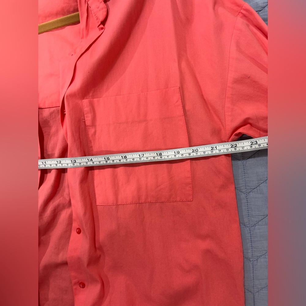 Zara Oversized Pink Button-Up Shirt, Medium - Picture 6 of 7